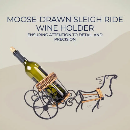 Moose-Drawn Sleigh Ride Wine Holder