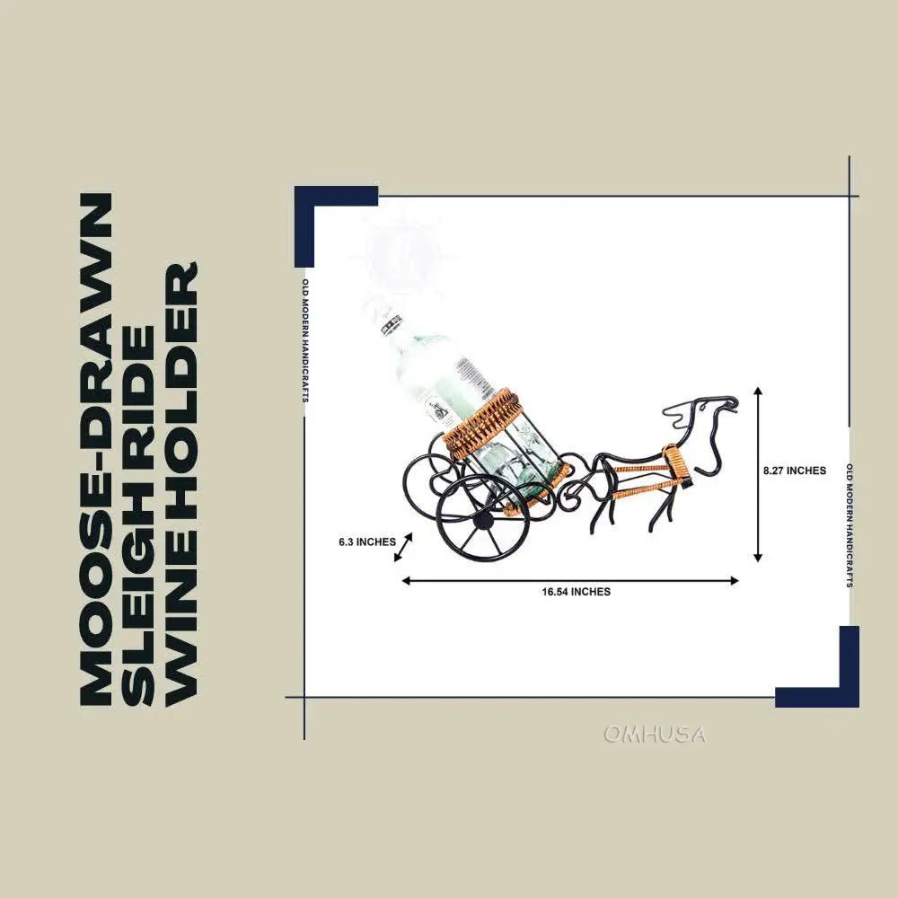 Moose-Drawn Sleigh Ride Wine Holder