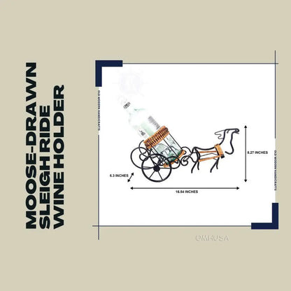 Moose-Drawn Sleigh Ride Wine Holder