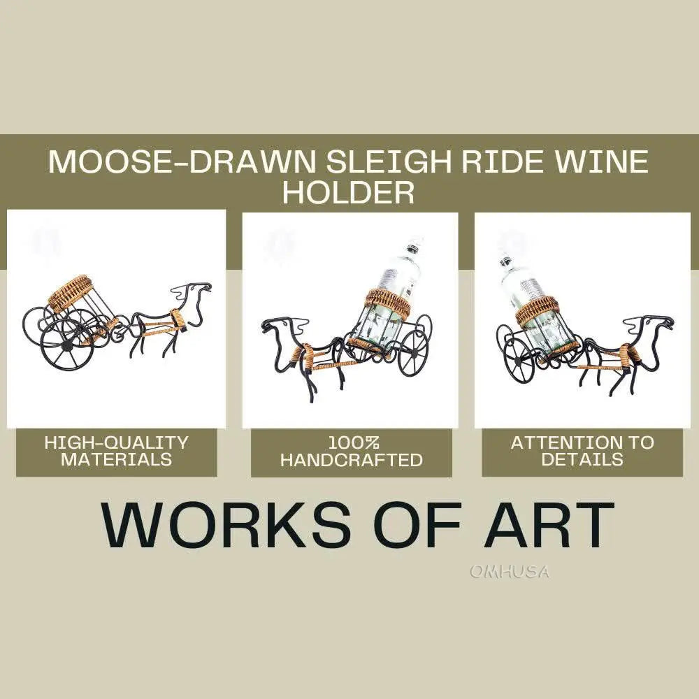Moose-Drawn Sleigh Ride Wine Holder