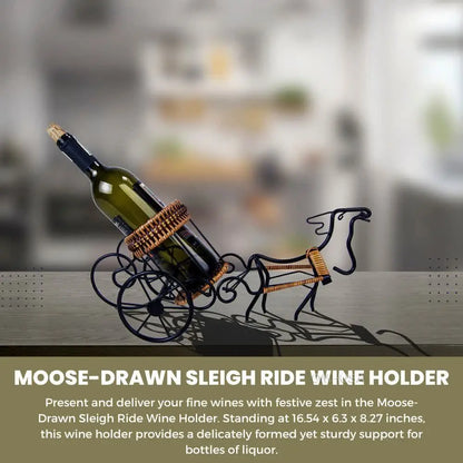 Moose-Drawn Sleigh Ride Wine Holder