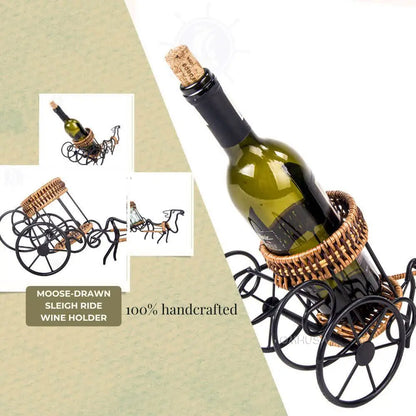 Moose-Drawn Sleigh Ride Wine Holder