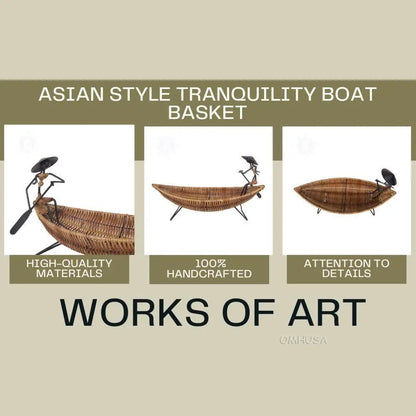 Asian Style Tranquility Boat Basket