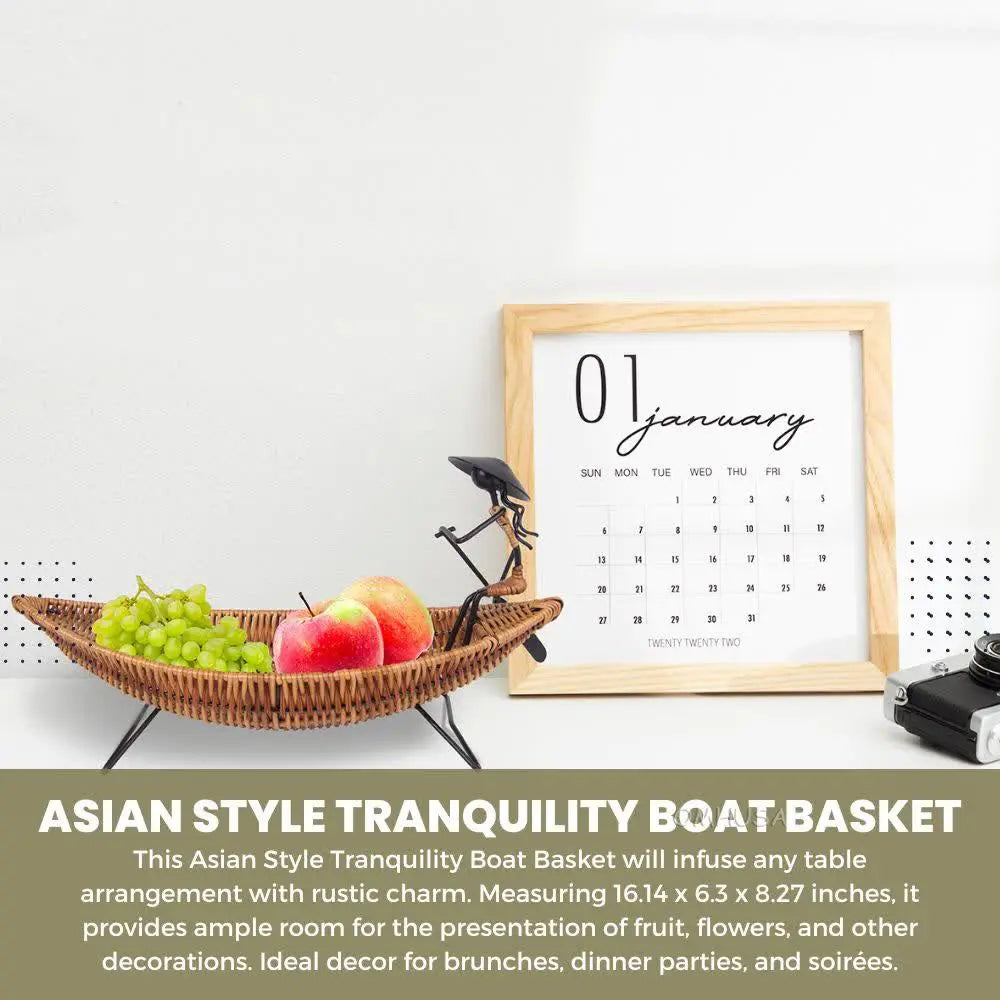 Asian Style Tranquility Boat Basket