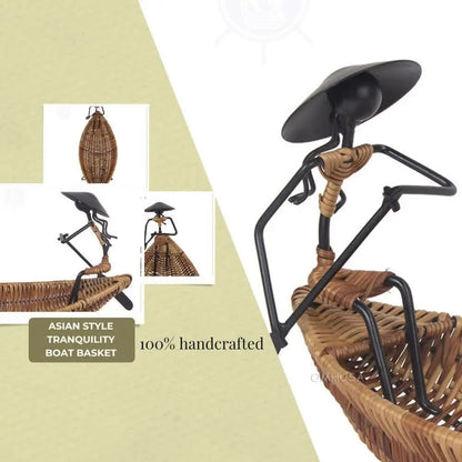 Asian Style Tranquility Boat Basket
