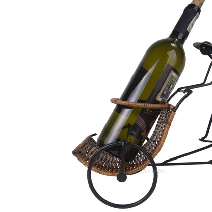 Asian Style Rickshaw Cyclist Wine Holder