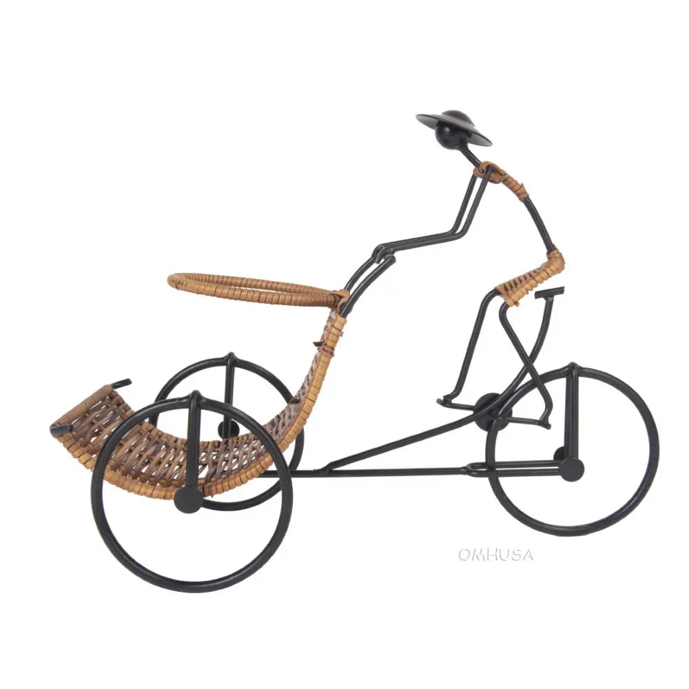 Asian Style Rickshaw Cyclist Wine Holder