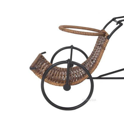 Asian Style Rickshaw Cyclist Wine Holder