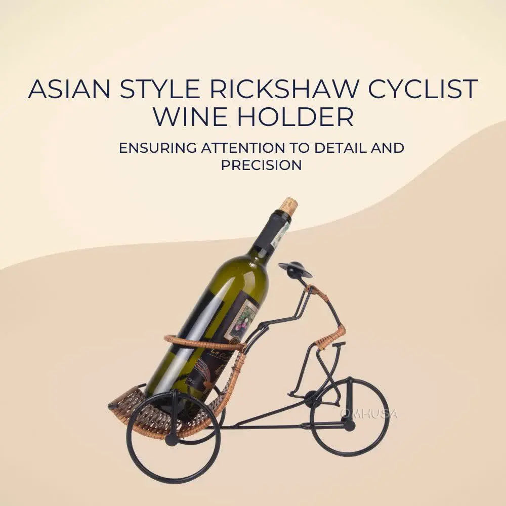 Asian Style Rickshaw Cyclist Wine Holder