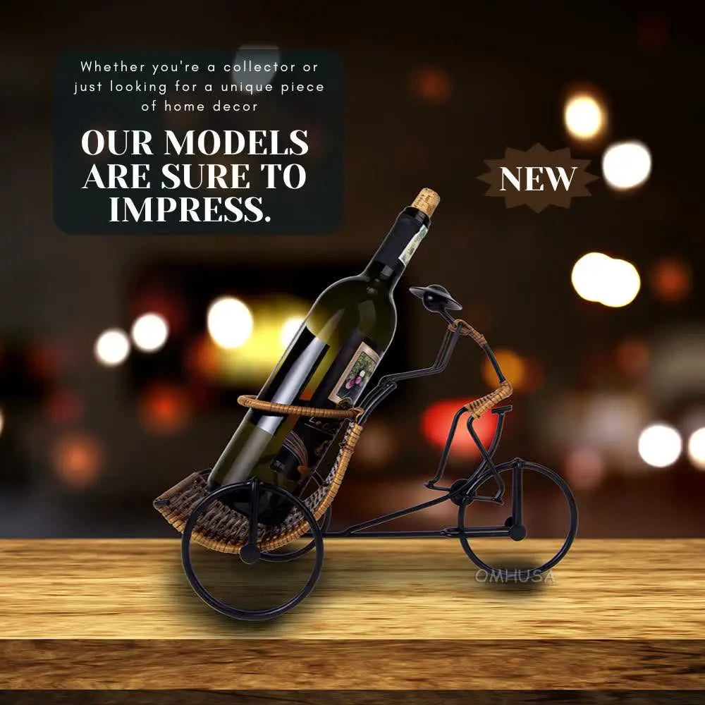 Asian Style Rickshaw Cyclist Wine Holder