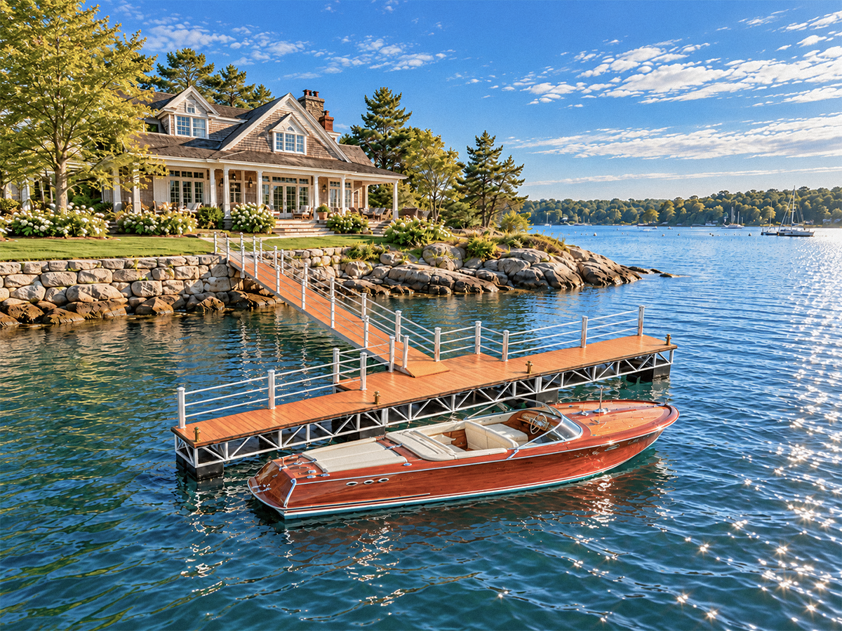 The clubhouse, open to the horizon.