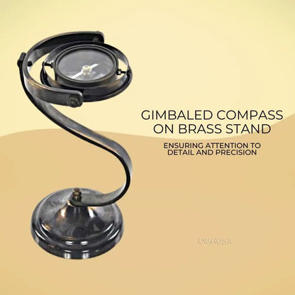 Gimbaled Compass on brass stand