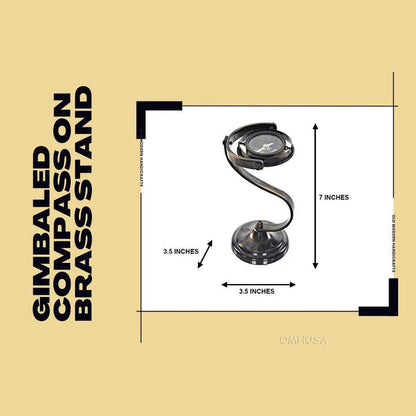 Gimbaled Compass on brass stand