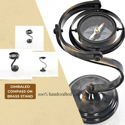 Gimbaled Compass on brass stand