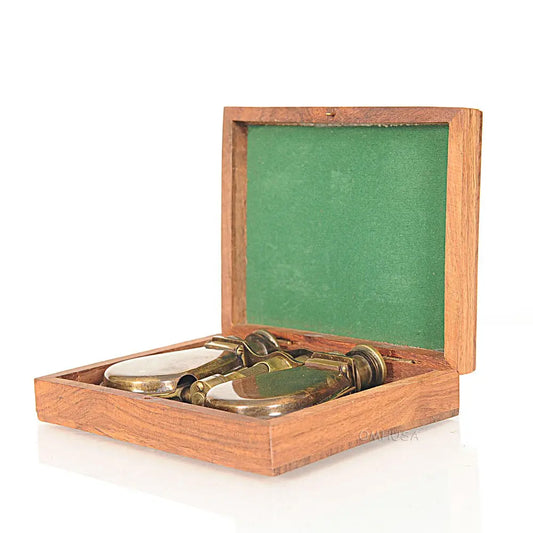 Folding Binocular in wood box