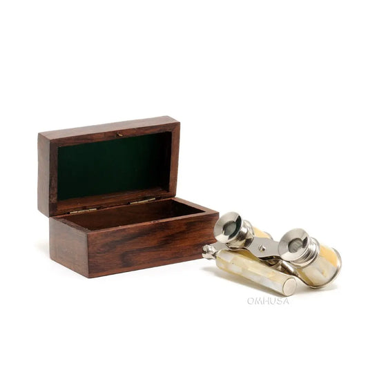 Opera glasses w MOP in wood box