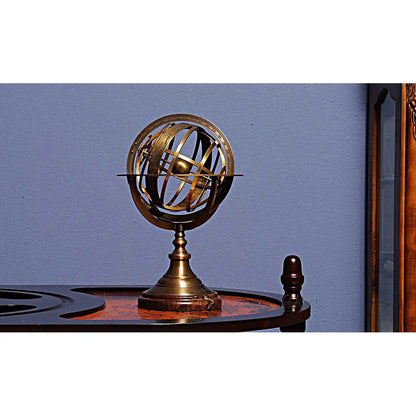 Sphère armillaire sur socle en bois