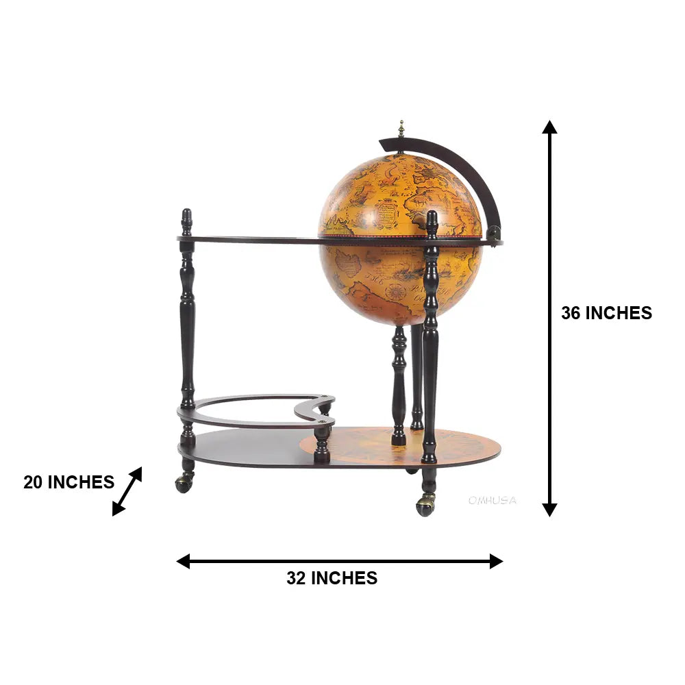 Globe drink trolley 16.5 inches - Red