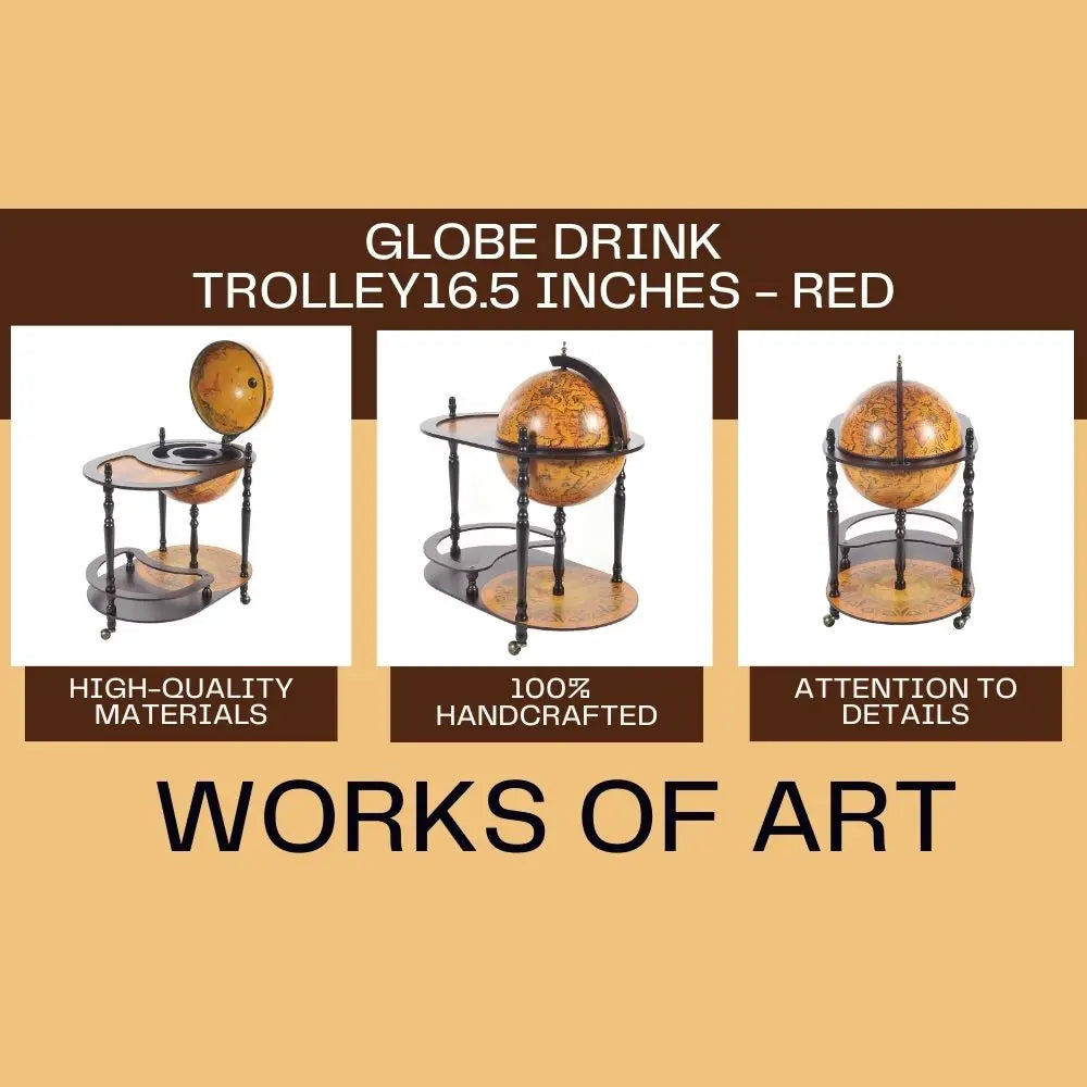 Globe drink trolley 16.5 inches - Red