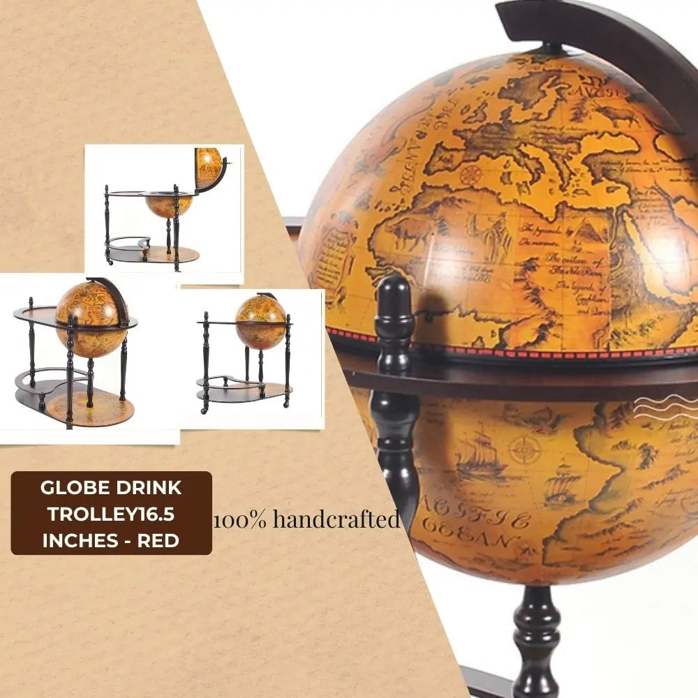 Globe drink trolley 16.5 inches - Red