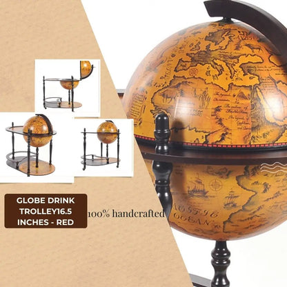 Globe drink trolley 16.5 inches - Red