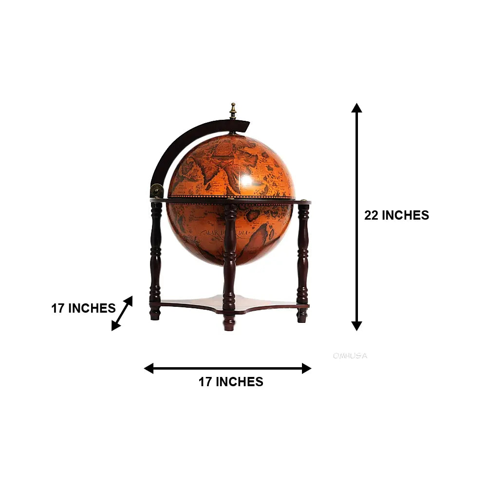 Bar globe 33 cm - 4 pieds - rouge