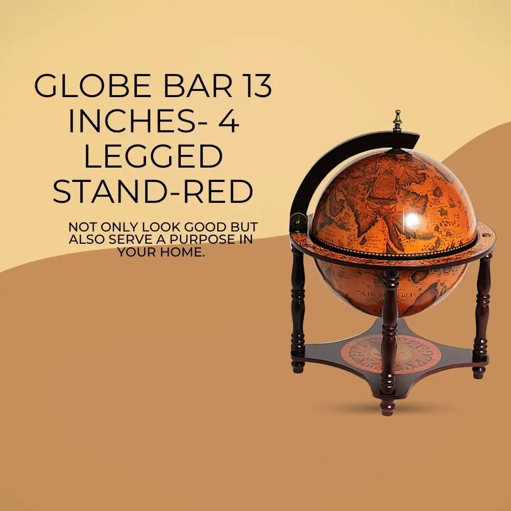 Bar globe 33 cm - 4 pieds - rouge