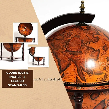 Bar globe 33 cm - 4 pieds - rouge