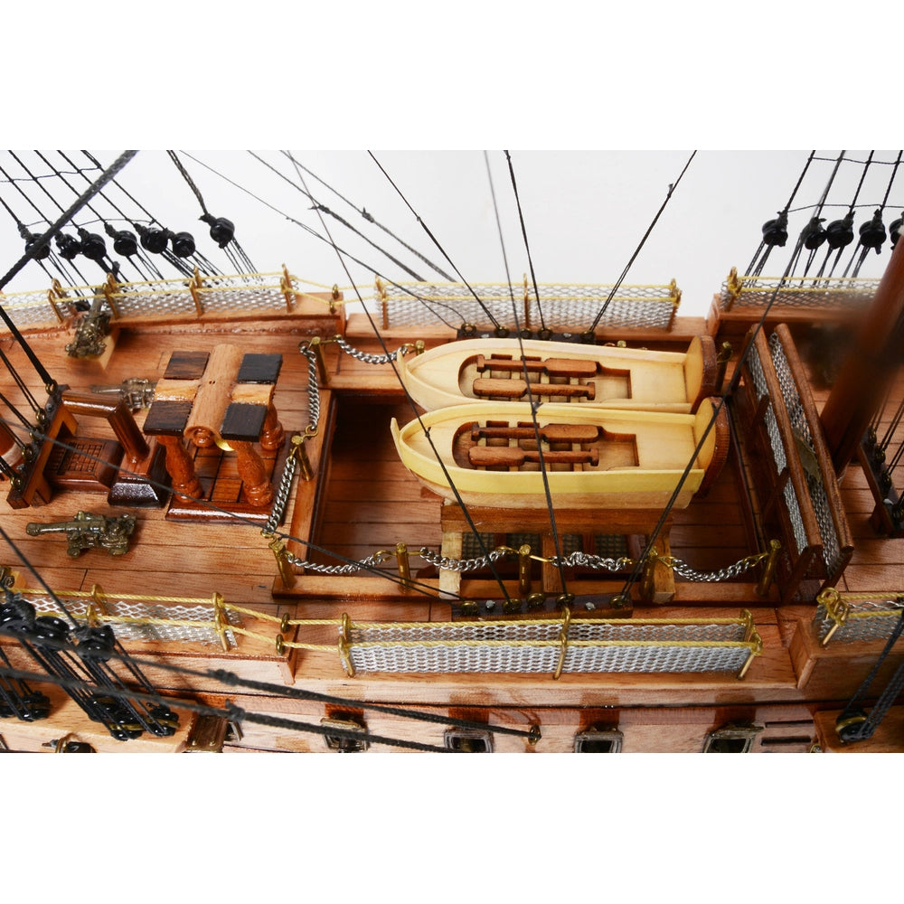 Regular wooden lifeboat with paddles medium and large