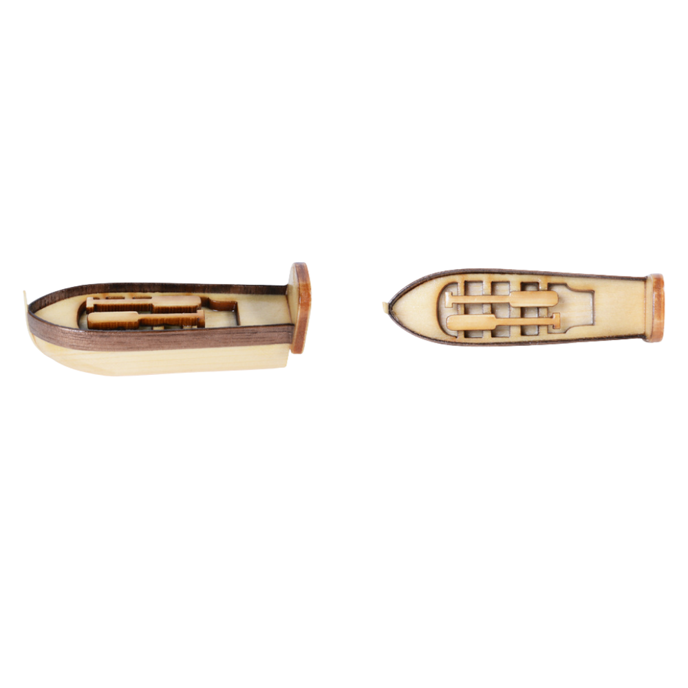 Regular wooden lifeboat with paddles medium and large