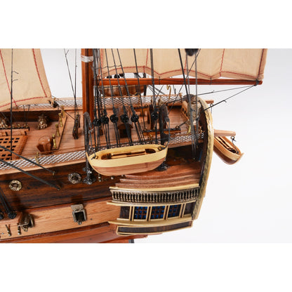 Symetric wooden lifeboat with paddles medium and large