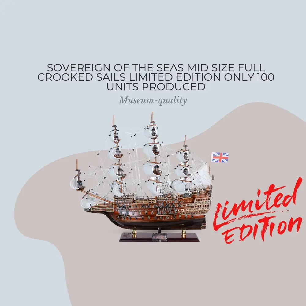 Sovereign of the Seas Medium Downwind Full Sails Limited Edition Only 100 Produced Admiral Line