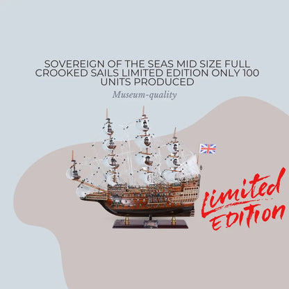 Sovereign of the Seas Medium Downwind Full Sails Limited Edition Only 100 Produced Admiral Line