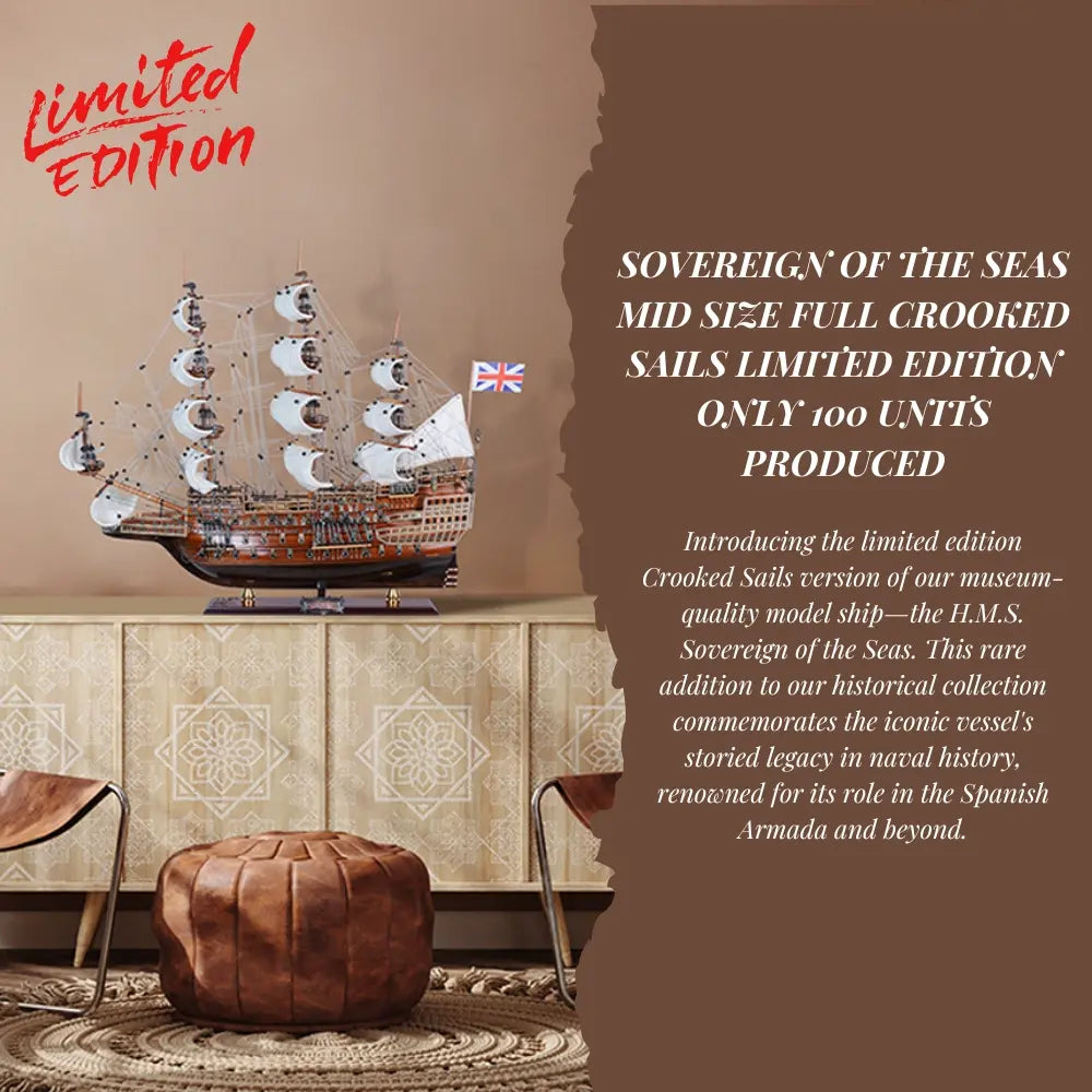 Sovereign of the Seas Medium Downwind Full Sails Limited Edition Only 100 Produced Admiral Line