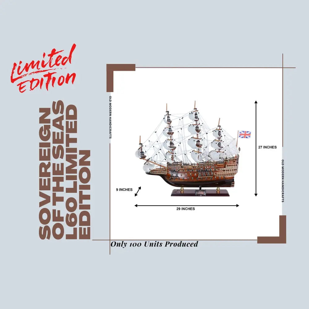 Sovereign of the Seas Medium Downwind Full Sails Limited Edition Only 100 Produced Admiral Line