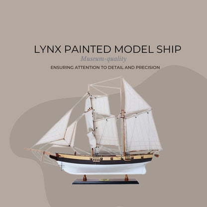 Lynx Painted Tall Ship Model Captain Line
