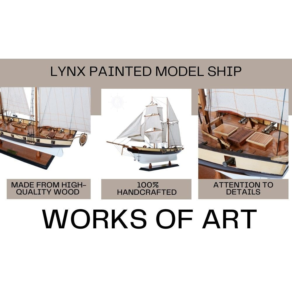 Lynx Painted Tall Ship Model Captain Line