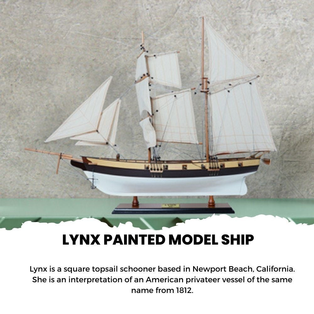 Lynx Painted Tall Ship Model Captain Line