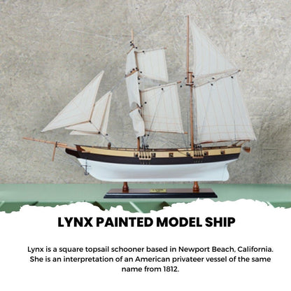 Lynx Painted Tall Ship Model Captain Line