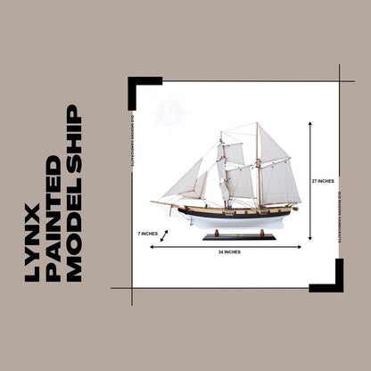 Lynx Painted Tall Ship Model Captain Line