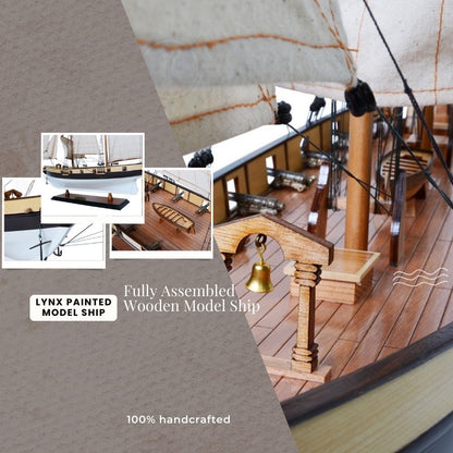 Lynx Painted Tall Ship Model Captain Line