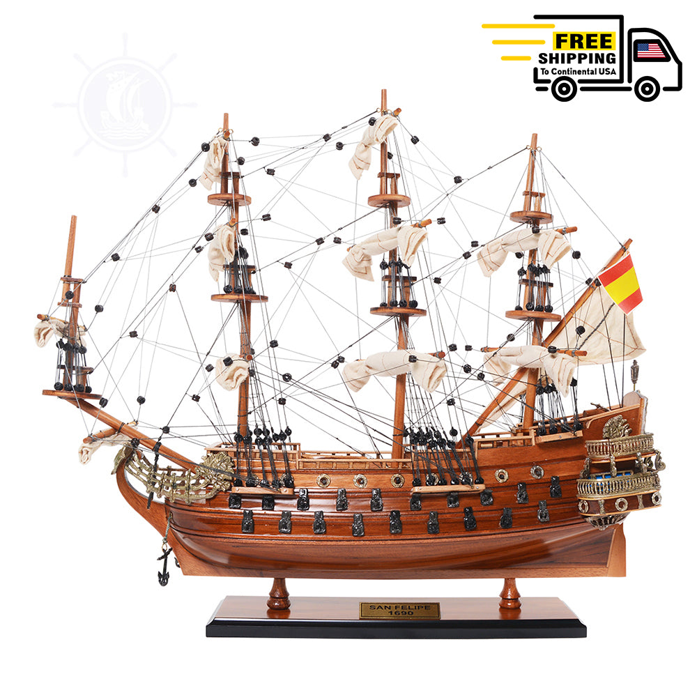 SAN FELIPE MODEL SHIP SMALL| Museum-quality | Fully Assembled Wooden Ship Models