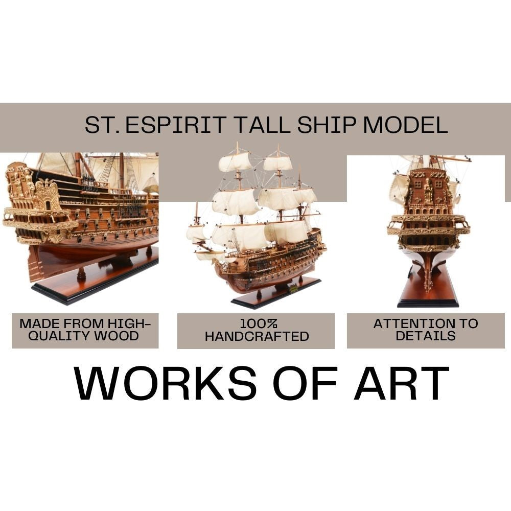 Maquette de grand voilier St. Espirit ligne Amiral