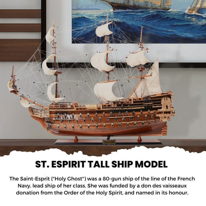 Maquette de grand voilier St. Espirit ligne Amiral