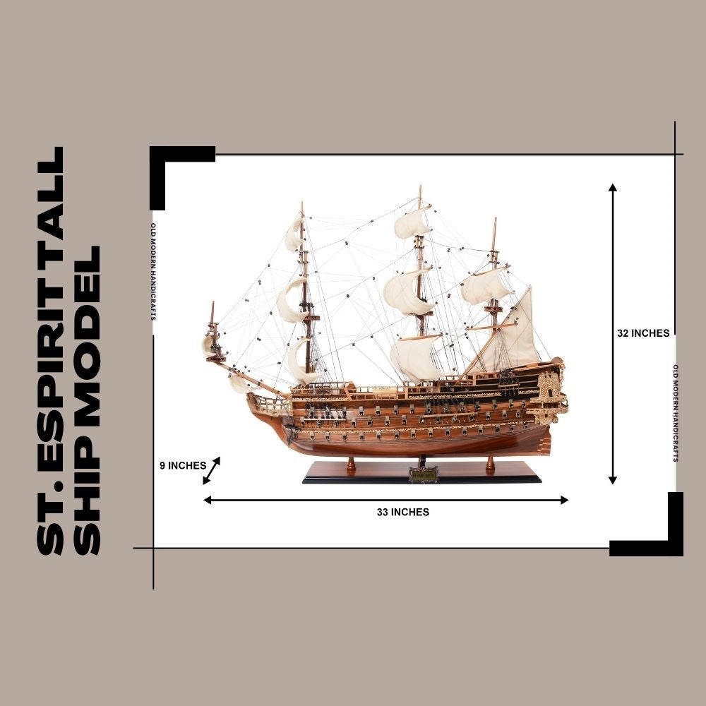 Maquette de grand voilier St. Espirit ligne Amiral