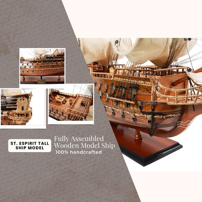 Maquette de grand voilier St. Espirit ligne Amiral