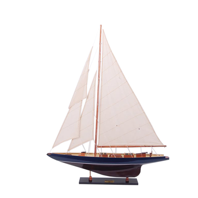 Shamrock Dark Blue & Brown Sailboat Model
