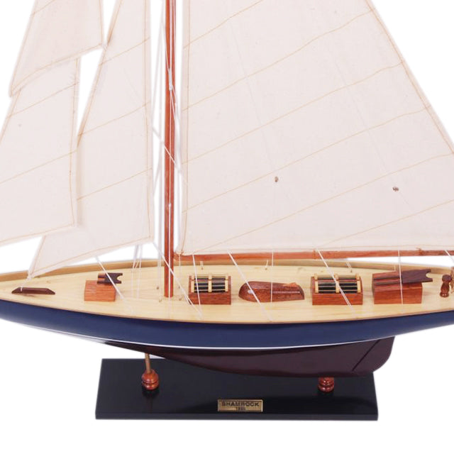 Shamrock Dark Blue & Brown Sailboat Model