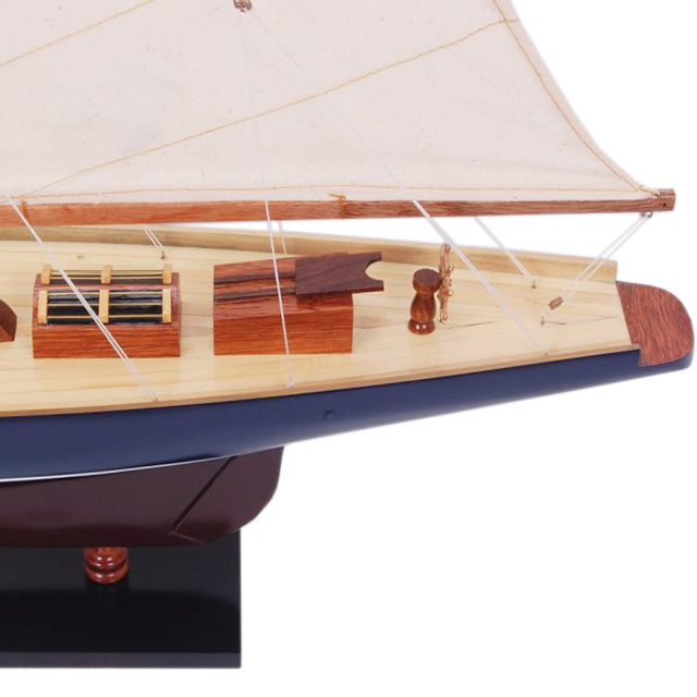 Shamrock Dark Blue & Brown Sailboat Model