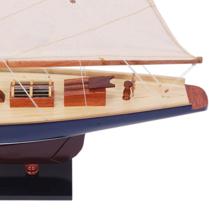 Shamrock Dark Blue & Brown Sailboat Model